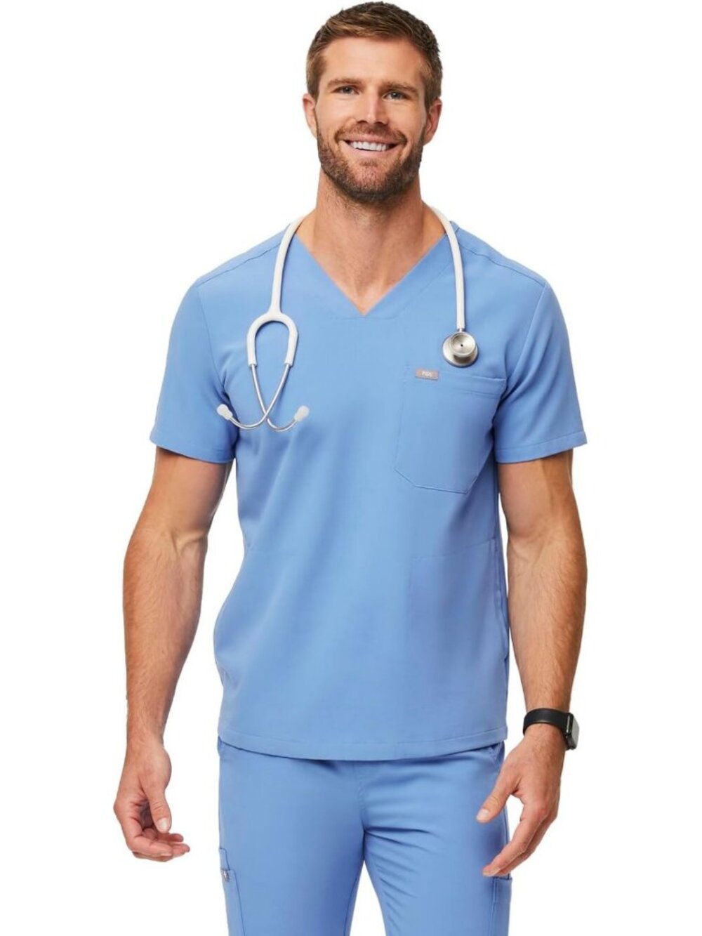 Stylish Men's Medical Scrub Top - Comfortable, Breathable, and Functional Design